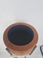 Ronde Opbergkruk / Poef | Velvet Bruin | Metaal Onderstel, Minder dan 50 cm, Modern, Fluweel, Opbergpoef, Minder dan 50 cm, Ophalen of Verzenden