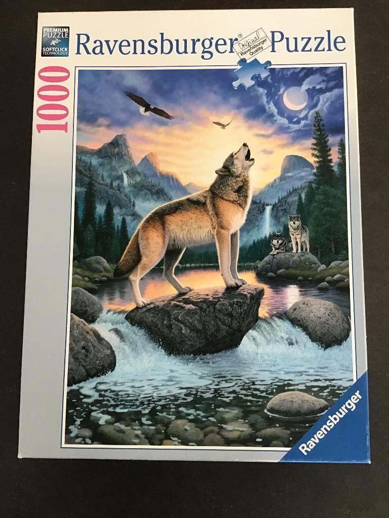 Ravensburger Puzzel Call of the Wolf 1000 st, Ophalen of Verzenden, 500 t/m 1500 stukjes, Gebruikt, Legpuzzel