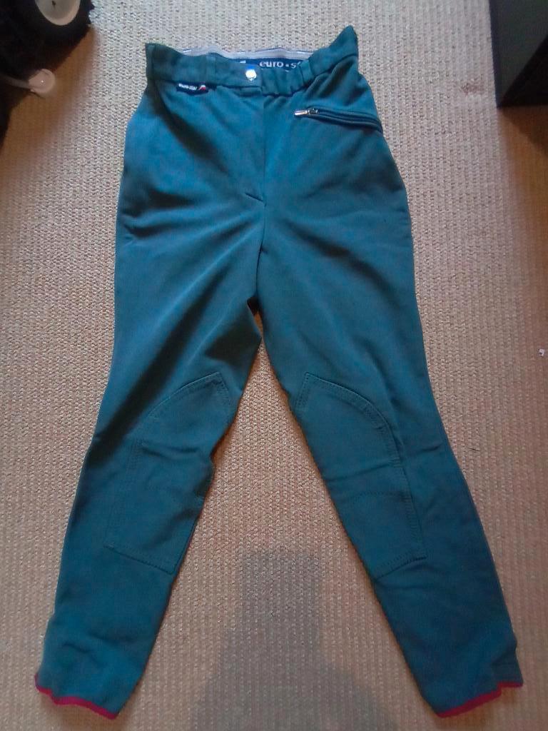 Paardrijbroek groen eurostar, Dieren en Toebehoren, Paardrijkleding, Kinderen, Overige soorten, Ophalen of Verzenden, Zo goed als nieuw