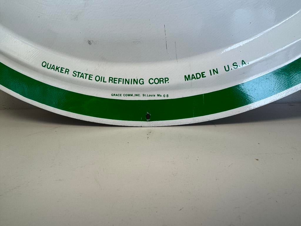 Vintage Quaker State Motorolie Reclamebord, Verzamelen, Reclamebord, Gebruikt, ., Ophalen of Verzenden