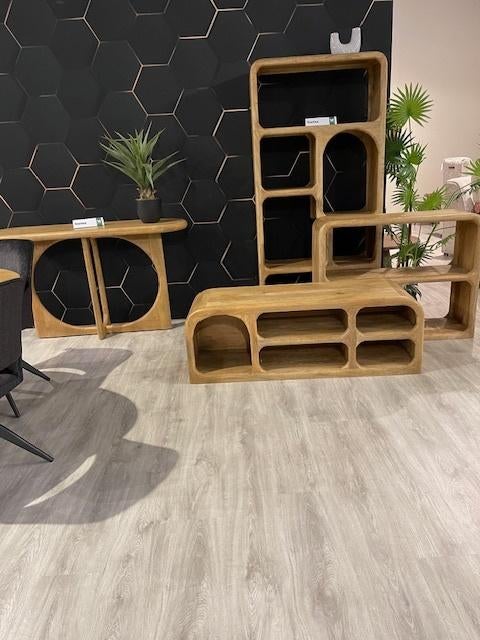 tv-meubel tropisch MASSIEF hardhout  130 cm breed actie, Huis en Inrichting, Kasten | Ladekasten, 1 of 2 laden, TV-MEUBEL MASSIEF MANGO 100CM BREED  VOORRAAD ACTIE