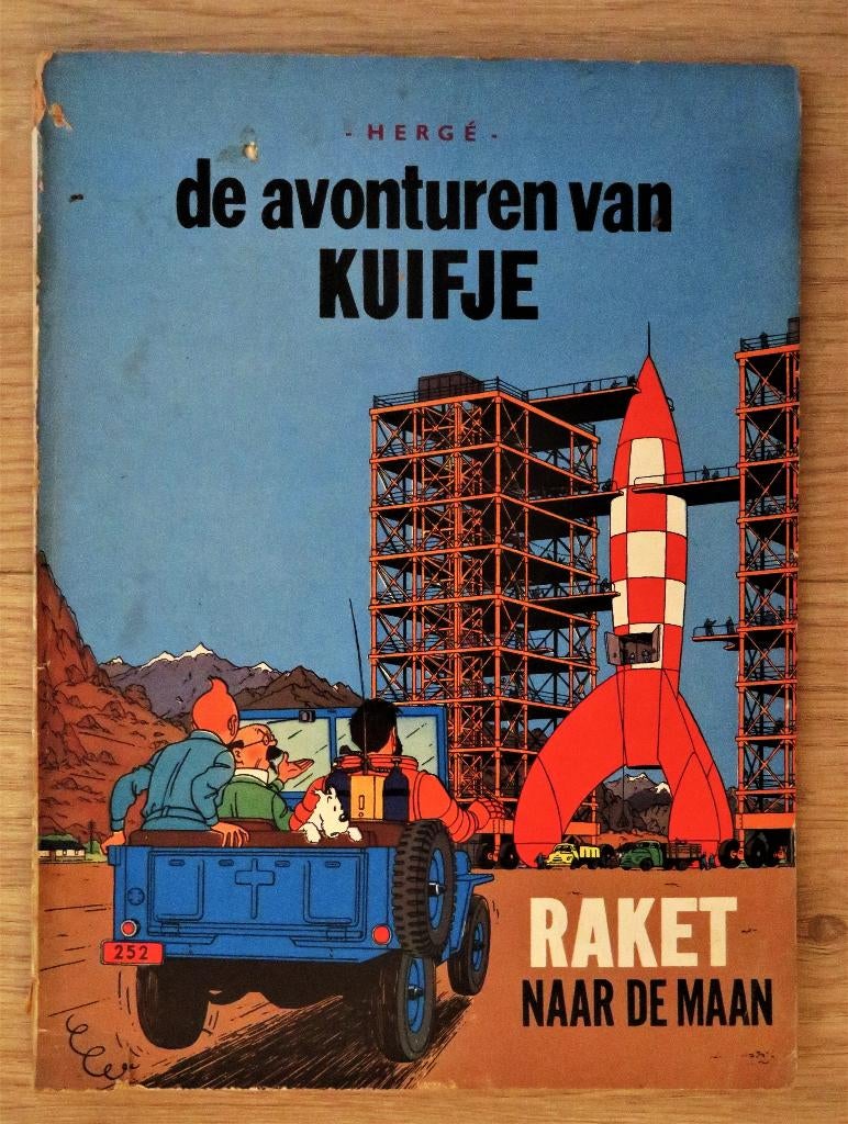 Kuifje: Raket naar de maan ( Geïllustreerde Pers 1962 ), Eén stripboek, Ophalen of Verzenden, Gelezen