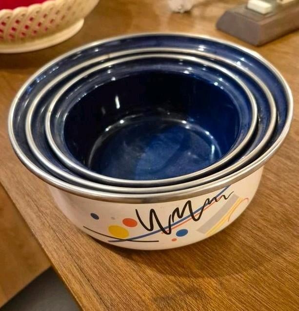 Nestbaar emaile schalen set Ditmar Urbach, Huis en Inrichting, Keuken | Servies, Overige materialen, Nieuw, Ophalen of Verzenden