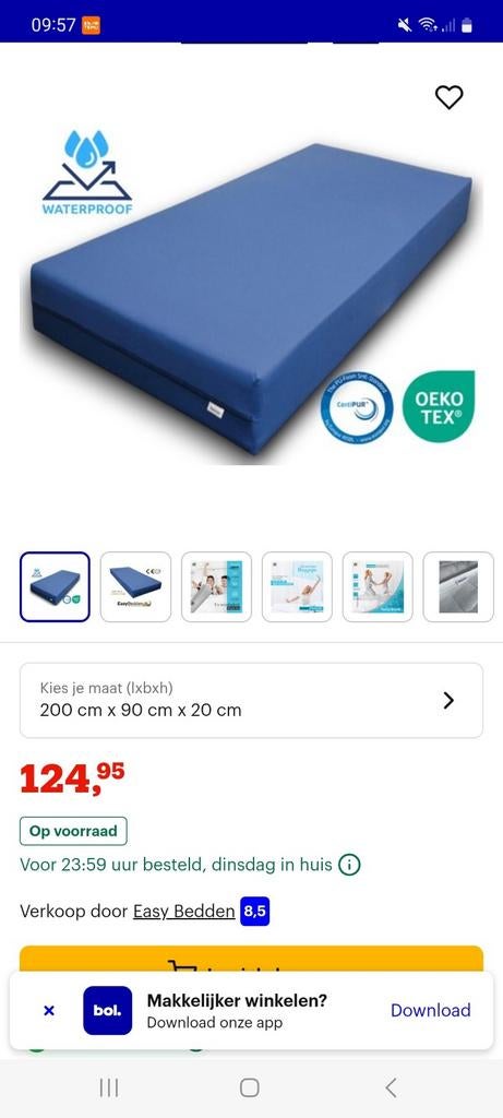 Zorgmatras 90x200 cm, 20 cm hoog, Ophalen, Zo goed als nieuw