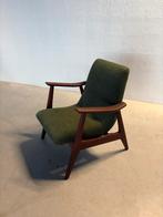 Vintage fauteuil opnieuw bekleed, Huis en Inrichting, Ophalen, Deens, Scandinavisch, Mid-century, Zo goed als nieuw, Stof