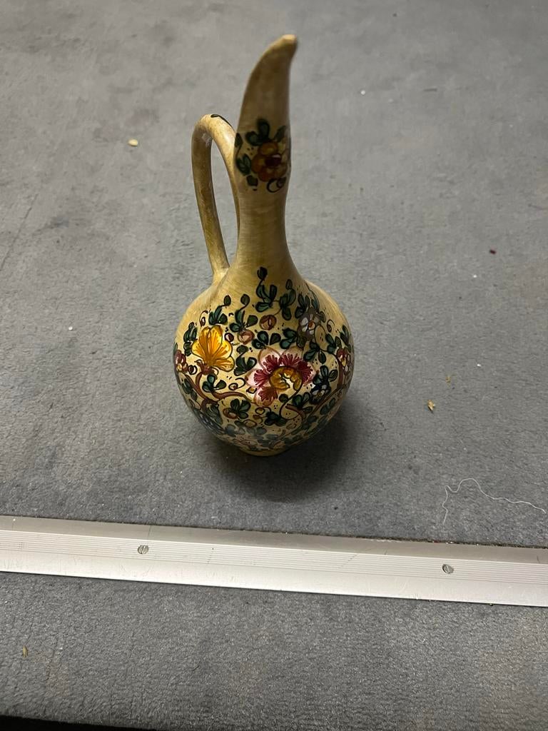 Vintage Griekse vaas, handgeschilderd, bloemmotief, Antiek en Kunst, Ophalen of Verzenden