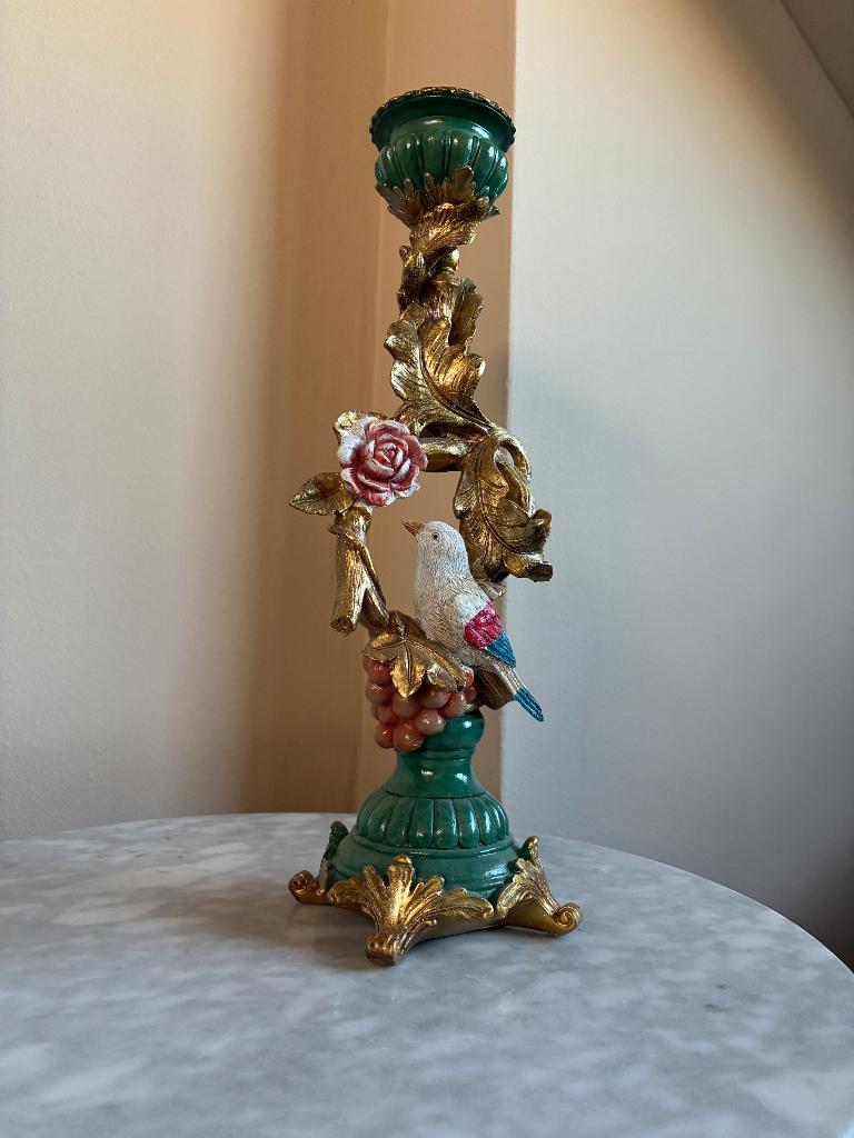 Kandelaar goud kolibrie, Huis en Inrichting, Ophalen, Overige materialen, Gebruikt, Overige kleuren