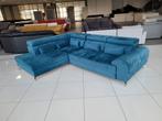 ❇️ OUTLET velvet petrolblauw hoekbank 290x220 |GRATIS BEZORG, Huis en Inrichting, Banken | Bankstellen, 250 tot 300 cm, Hoekbank