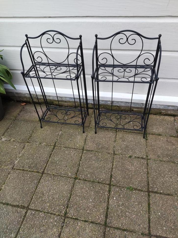 Plantenrek / planten etage, 2 stuks, Tuin en Terras, Bloembakken en Plantenbakken, Metaal, Ophalen of Verzenden