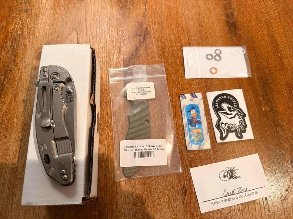 Hinderer XM-18 3.5" Magnacut Skinny Slicer Stonewash, NIEUW!, Ophalen of Verzenden, Nieuw