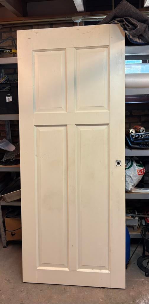 Massief eiken binnendeur, Ophalen, Gebruikt, 80 tot 100 cm, Binnendeur