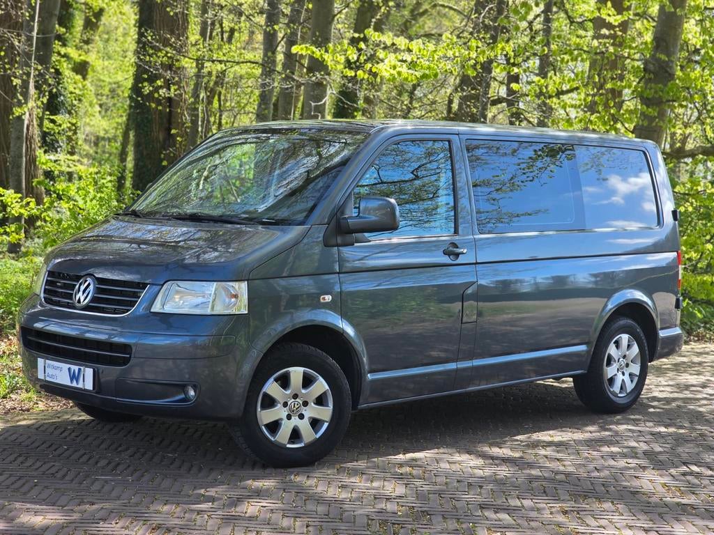 Volkswagen Transporter 1.9 TDI | Dubbel cabine | Marge |, Auto's, Bestelauto's, Voorwielaandrijving, Stof, Parkeersensor, Zwart