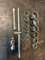 Hazet 900Z 1/2” doppenset incompleet 17-delig, Ophalen of Verzenden, Gebruikt