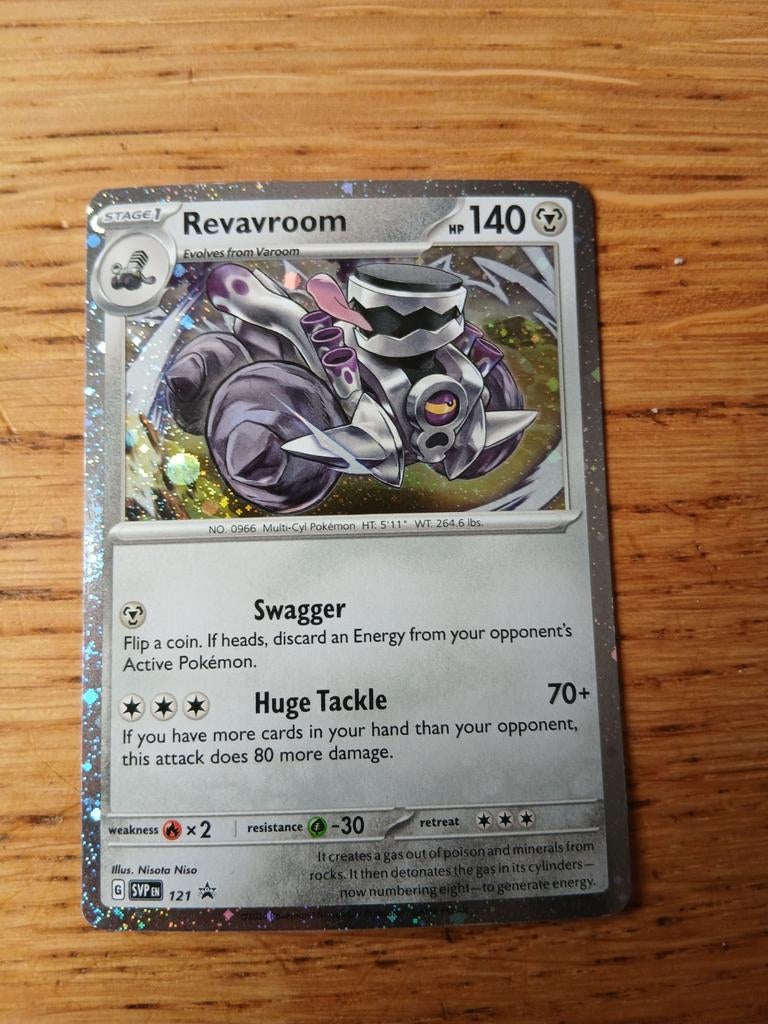 Revavroom Pokémon Kaart - SVPEN 121 - Foil, Ophalen of Verzenden, Zo goed als nieuw, Losse kaart, Foil