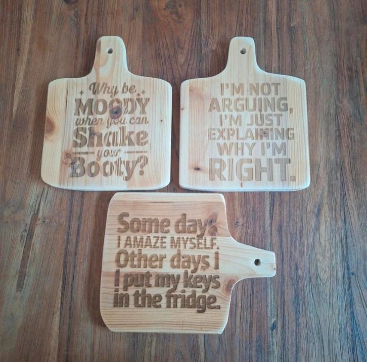 Decoratieve plankjes met tekst - 3 stuks, Huis en Inrichting, Woonaccessoires | Wanddecoraties, Nieuw, Ophalen of Verzenden