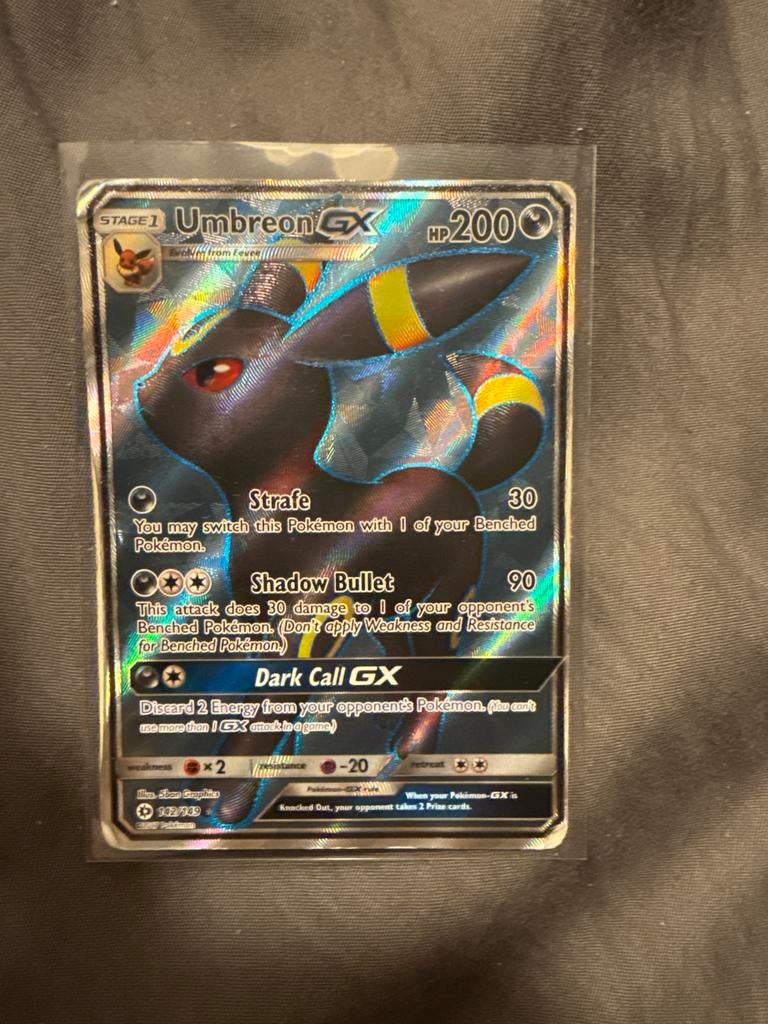 Pokémon kaart Umbreon GX 142/149, Ophalen of Verzenden, Gebruikt, Losse kaart, Foil