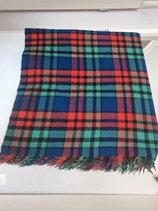 Dik vintage scheerwollen plaid, b. 153 cm x l. 190 cm., Ophalen of Verzenden, Zo goed als nieuw