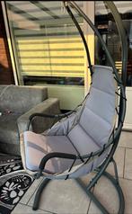 Comfortabele hangstoel met kussen - Grijs, Huis en Inrichting, Stoelen, Ophalen, Gebruikt, Metaal, Eén
