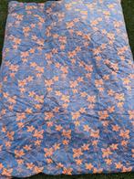 Vintage donsdekbed 138 bij 177 cm, Gebruikt, Eenpersoons, Blauw, Ophalen of Verzenden