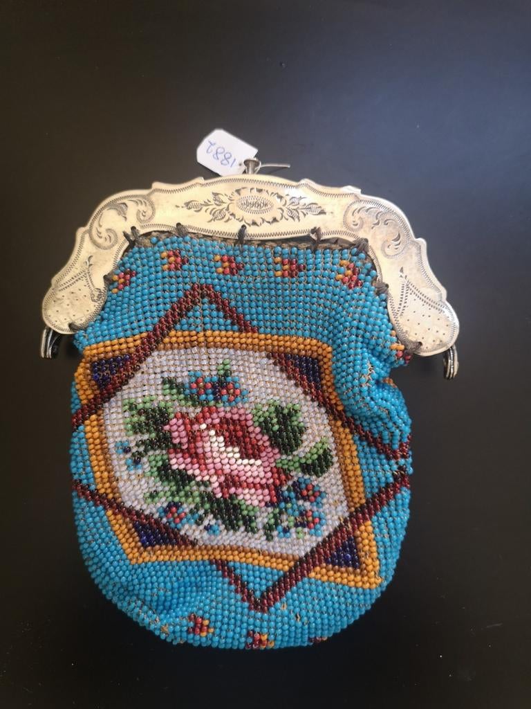 Antieke kralenbeursje, Ophalen of Verzenden, Gebruikt