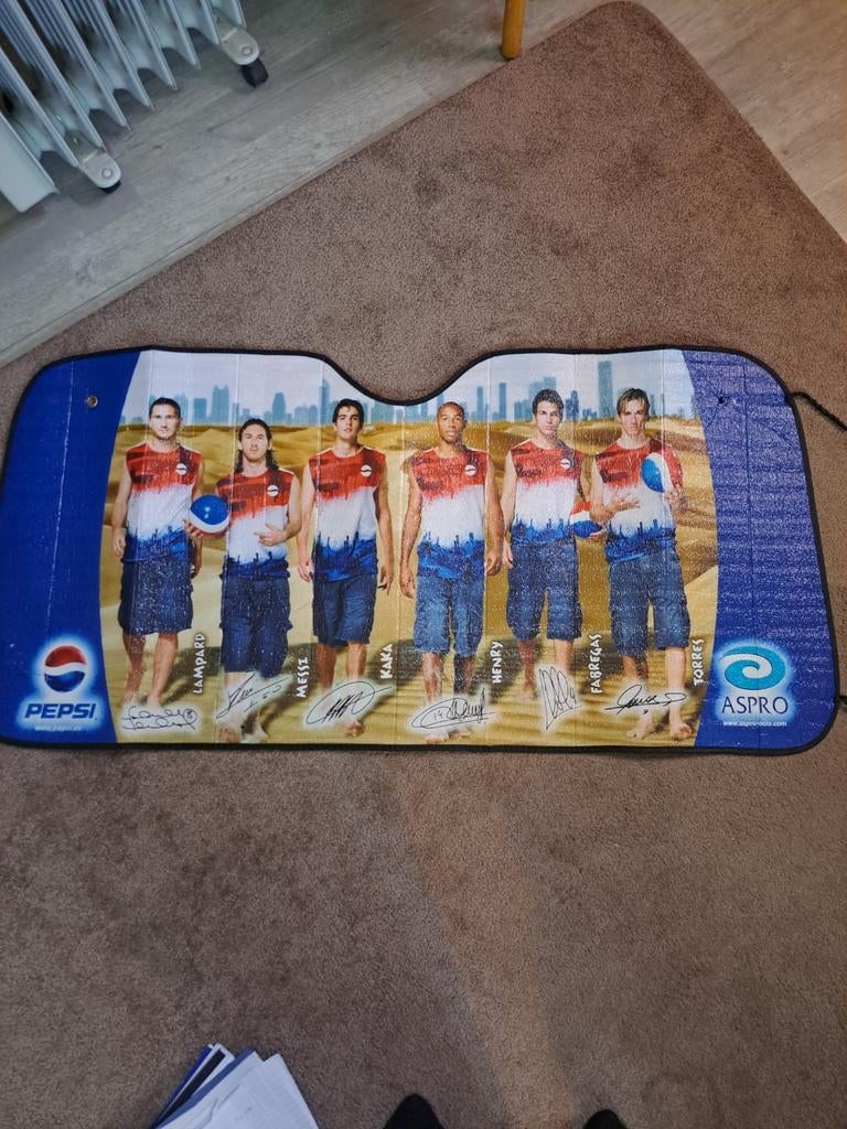 Pepsi Auto Zonwering met Voetbalsterren - Houd je auto koel!, Ophalen, Gebruikt