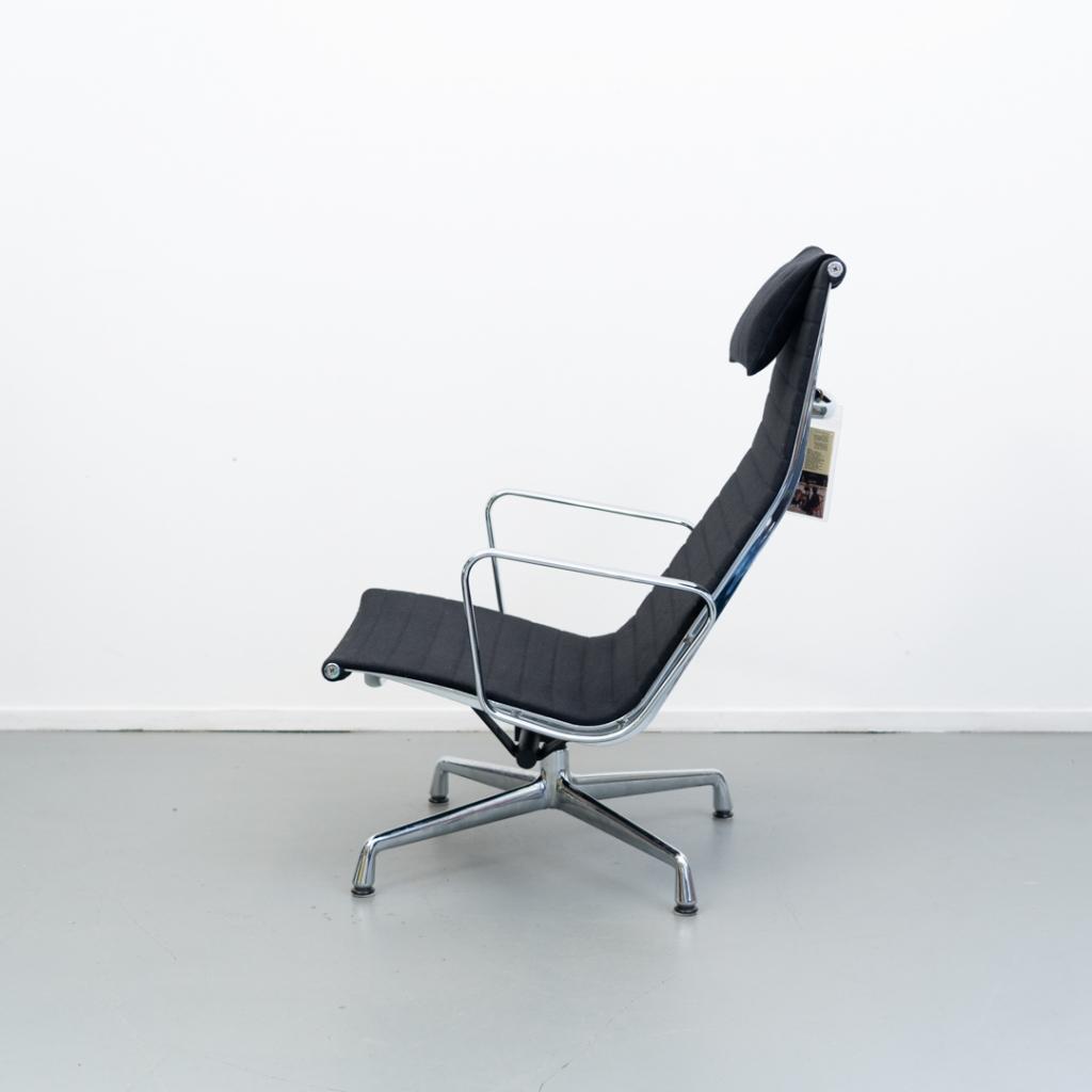 5x Vitra Eames EA 124 Fauteuil Zwart Hopsak - Chroom, Niet ingevuld, Niet ingevuld, 75 tot 100 cm, Ophalen of Verzenden