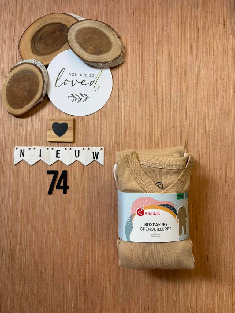 Baby unisex setje 2x boxpakje kruidvat beige wit maat 74/80, Ophalen of Verzenden, Nieuw, Jongetje of Meisje, Pakje