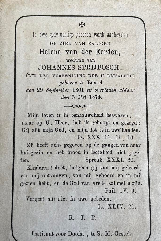 Helena van der Eerden Boxtel 1801, Ophalen of Verzenden
