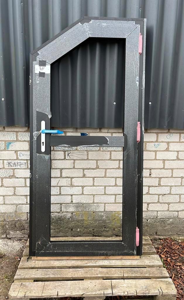 (48) Nieuwe zwarte kunststof deur/ balkondeur incl kozijn, Doe-het-zelf en Verbouw, Kozijnen en Schuifpuien, Nieuw, Deurkozijn