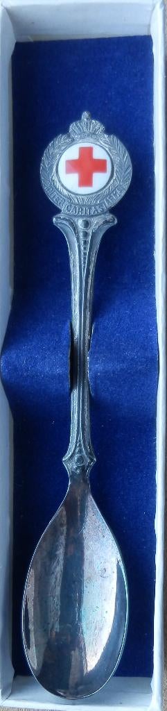 Tl55 oud theelepeltje caritas inter arma, Huis en Inrichting, Keuken | Bestek, Ophalen of Verzenden, Zo goed als nieuw, Overige materialen