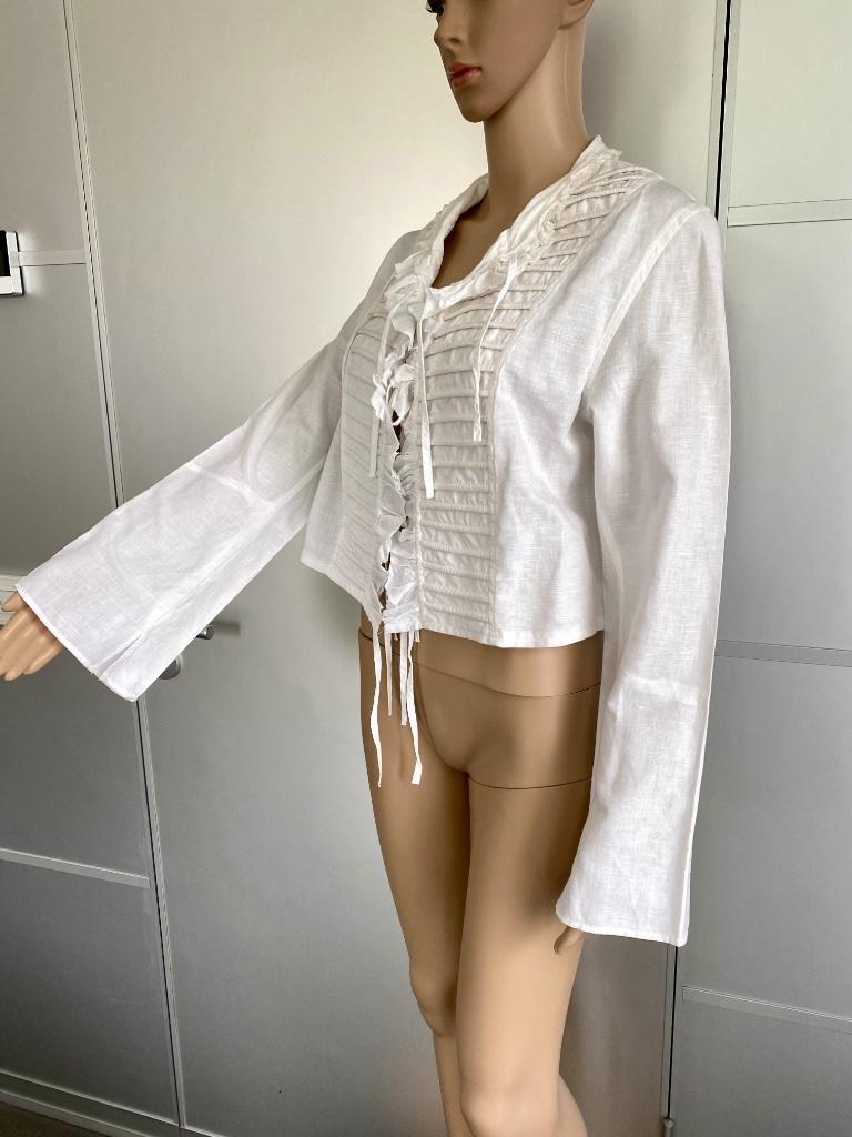 G178 Linnen jasje maat 42=L blazer colbert wit, Wit, Maat 42/44 (L), Ophalen of Verzenden, Jasje