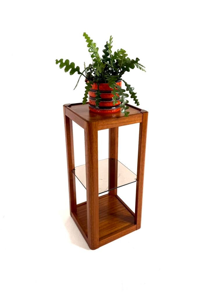Vintage teakhouten plantenstandaard, Uldum Møbelfabrik ‘60, Huis en Inrichting, Woonaccessoires | Zuilen en Pilaren, Ophalen of Verzenden