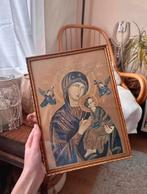 Schilderij met goudkleurige lijst van maria en jezus, Ophalen of Verzenden