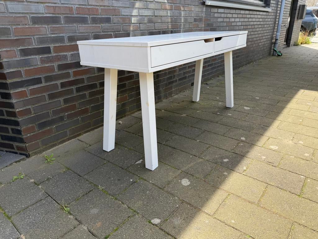 Leuke wit Bureau, Ophalen, Met lades, Gebruikt, 150 cm