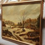 Zaanstreek antiek op dik paneel geschilderd 65x55cm met lijs, Ophalen