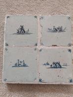 Antieke  Delftsblauwe tegeltjes in gips, Ophalen