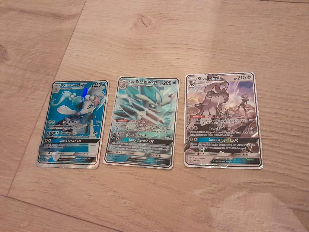 3 GX pokemon kaarten, Ophalen, Zo goed als nieuw, Meerdere kaarten, Foil