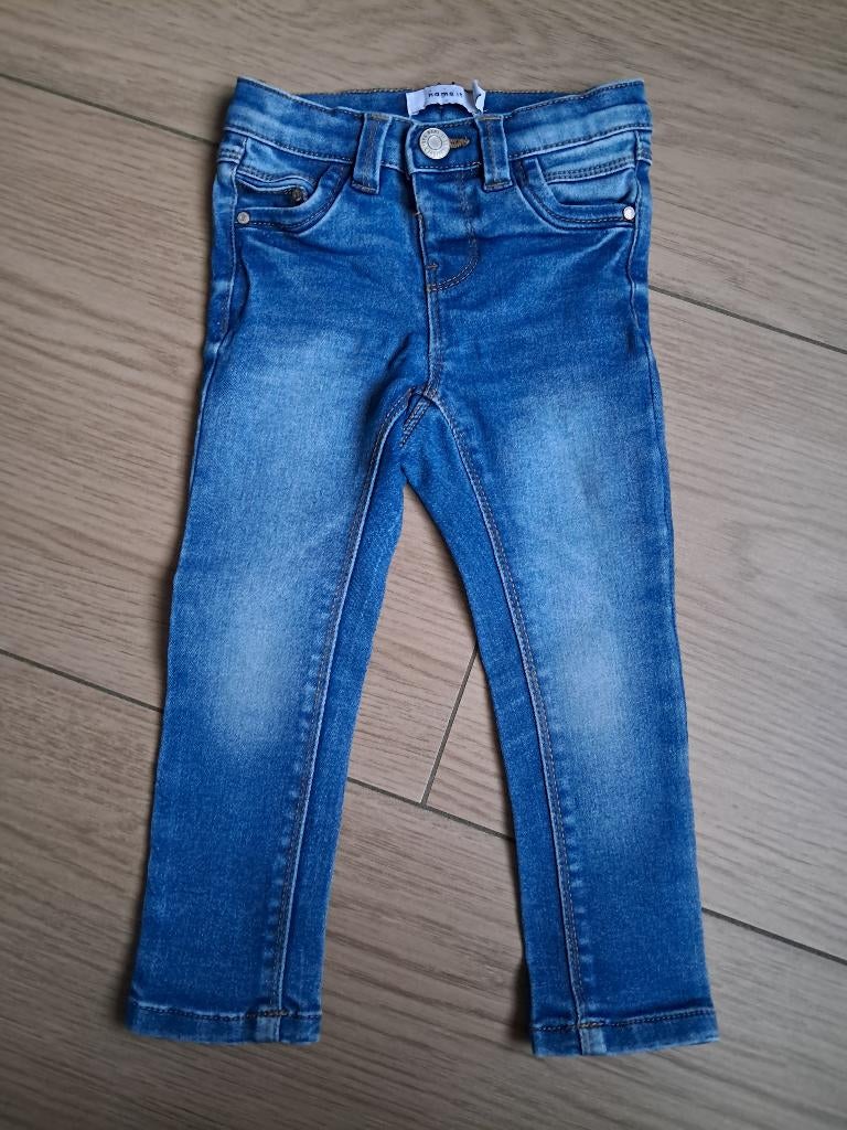 K287 Blauw spijkerbroekje Name It maat 92, Kinderen en Baby's, Kinderkleding | Maat 92, Broek, Meisje, Ophalen of Verzenden, Zo goed als nieuw