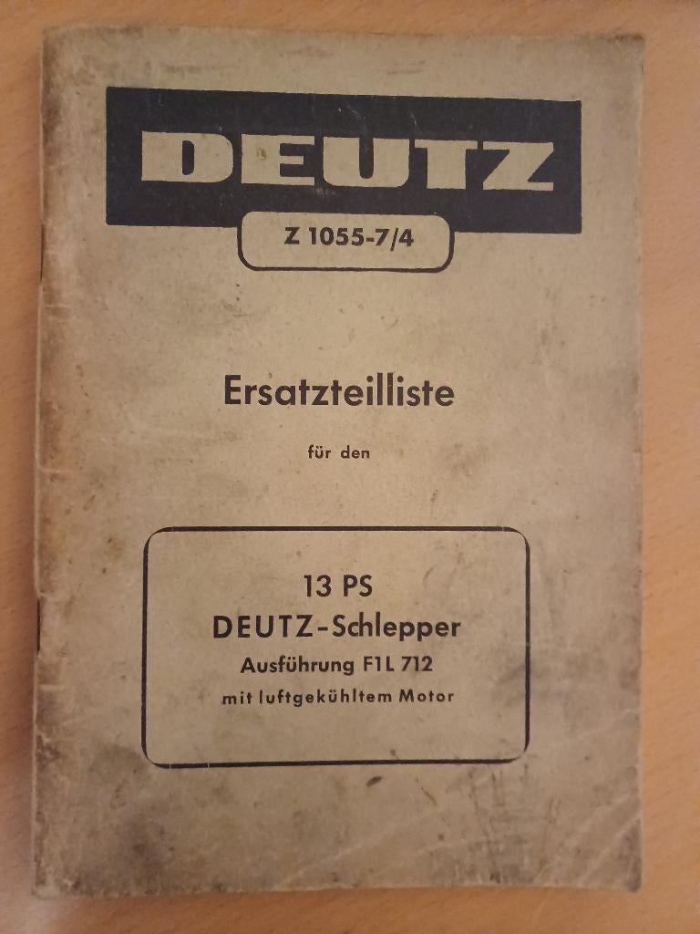 Onderdelenboek Deutz 13 PK F1L712, Ophalen of Verzenden, Gelezen, Tractor en Landbouw