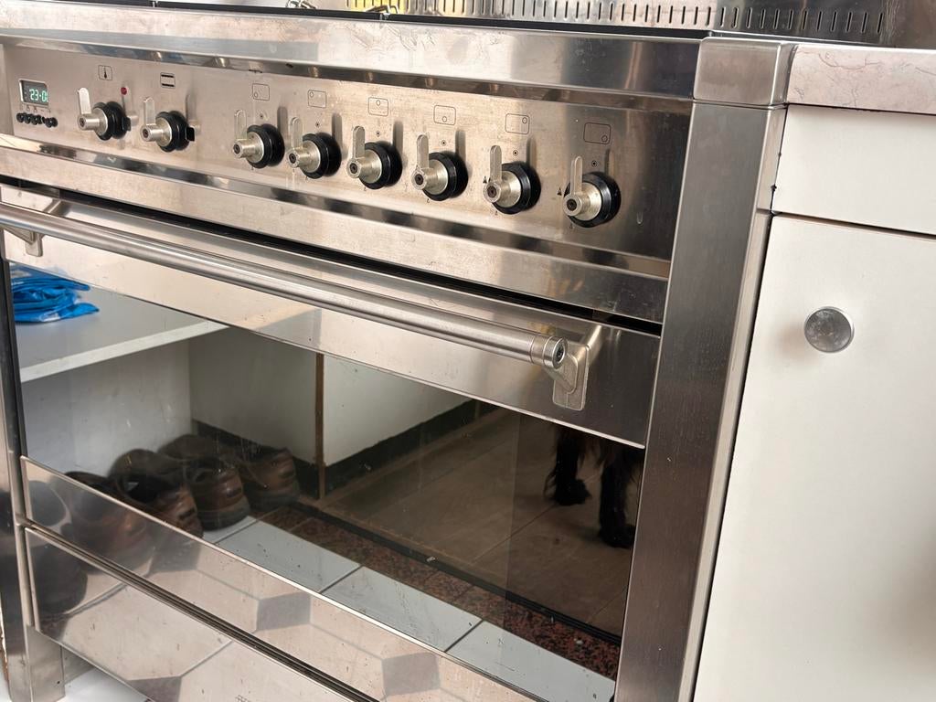 SMEG Gasfornuis met Oven - RVS Vrijstaand, Witgoed en Apparatuur, Fornuizen, Ophalen, Gebruikt, Hete lucht, 60 cm of meer