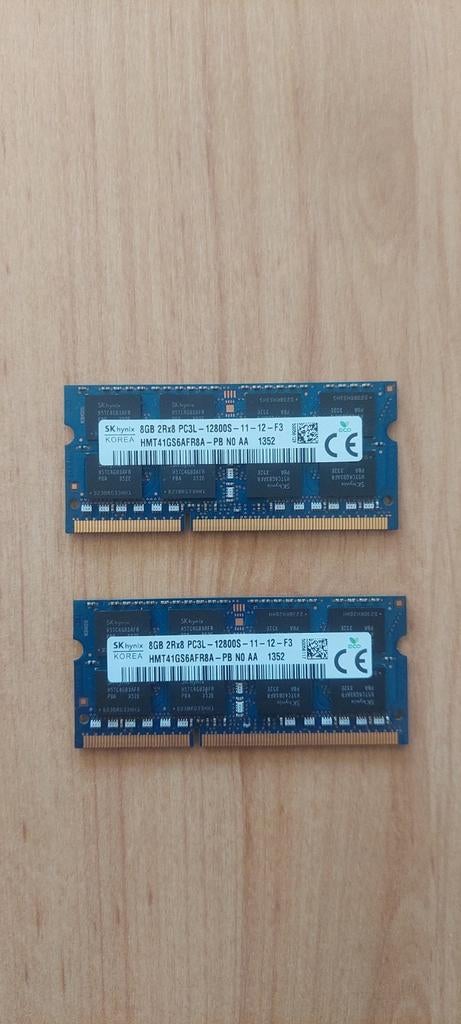 16GB (2x 8GB) DDR3L 1600MHz Laptop RAM, Computers en Software, RAM geheugen, Gebruikt, DDR3, Ophalen of Verzenden, Laptop