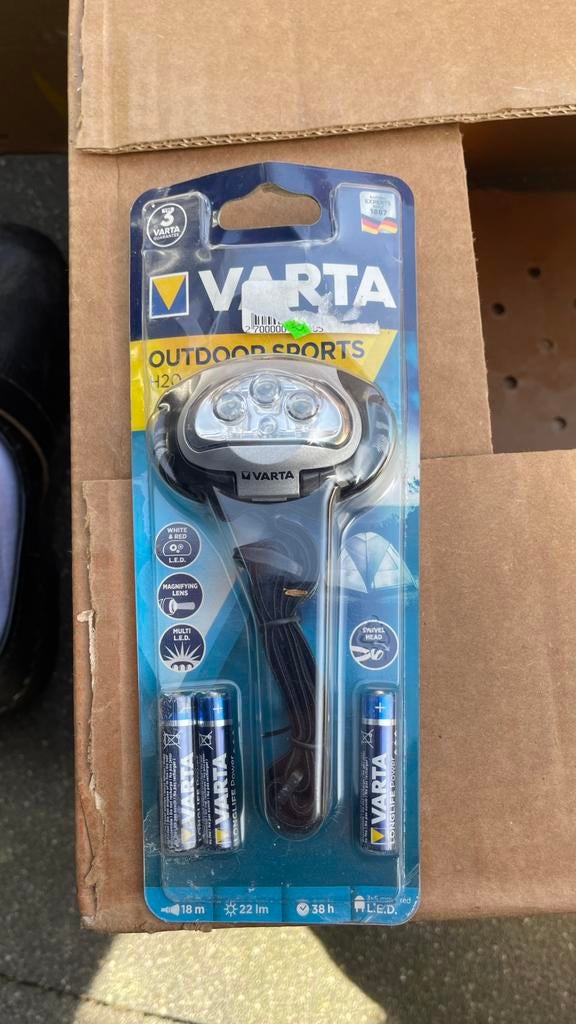 Varta outdoor sports hoofdlamp, Ophalen of Verzenden, Nieuw, Accu
