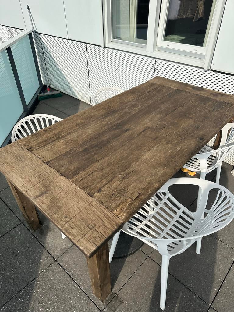 Robuuste Houten tuintafel, Ophalen, Gebruikt, Rechthoekig, Hout