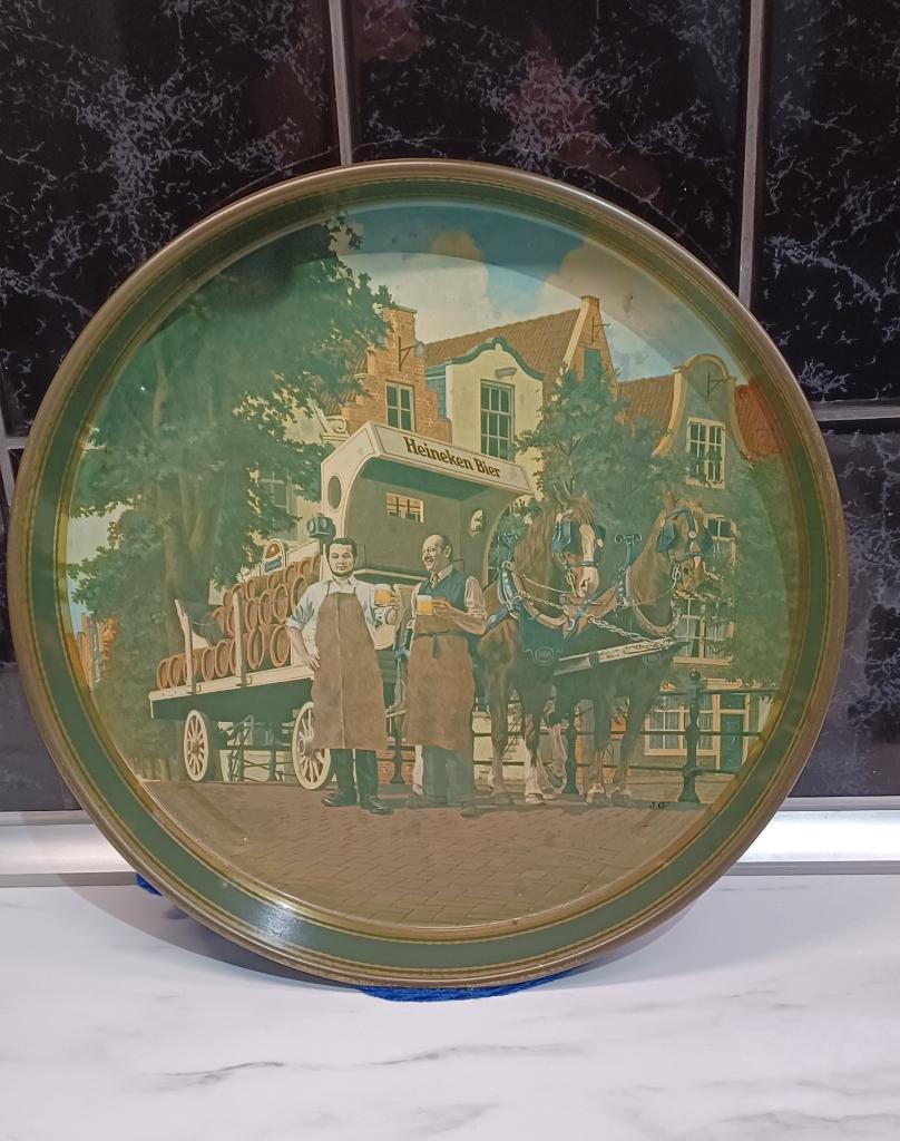 Heineken Dienblad metaal 33 cm, Ophalen of Verzenden, Gebruikt, Overige typen, Heineken