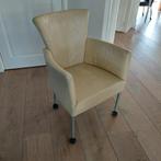 Eetkamerstoelen op wieltjes 6x, Huis en Inrichting, Stoelen, Ophalen, Gebruikt, Overige kleuren, Leer
