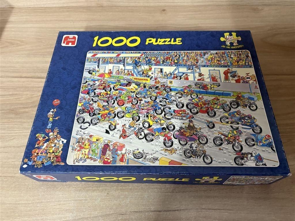 Jan van Haasteren - motor race - 1000 stuks - s6034, Hobby en Vrije tijd, Denksport en Puzzels, Ophalen of Verzenden, 500 t/m 1500 stukjes