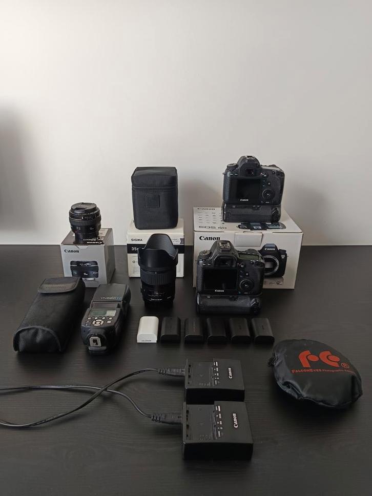 Zeer complete set: 2x Canon EOS 6D, sigma 35mm 1.4 art enz., Audio, Tv en Foto, Fotocamera's Digitaal, Canon, Geen optische zoom
