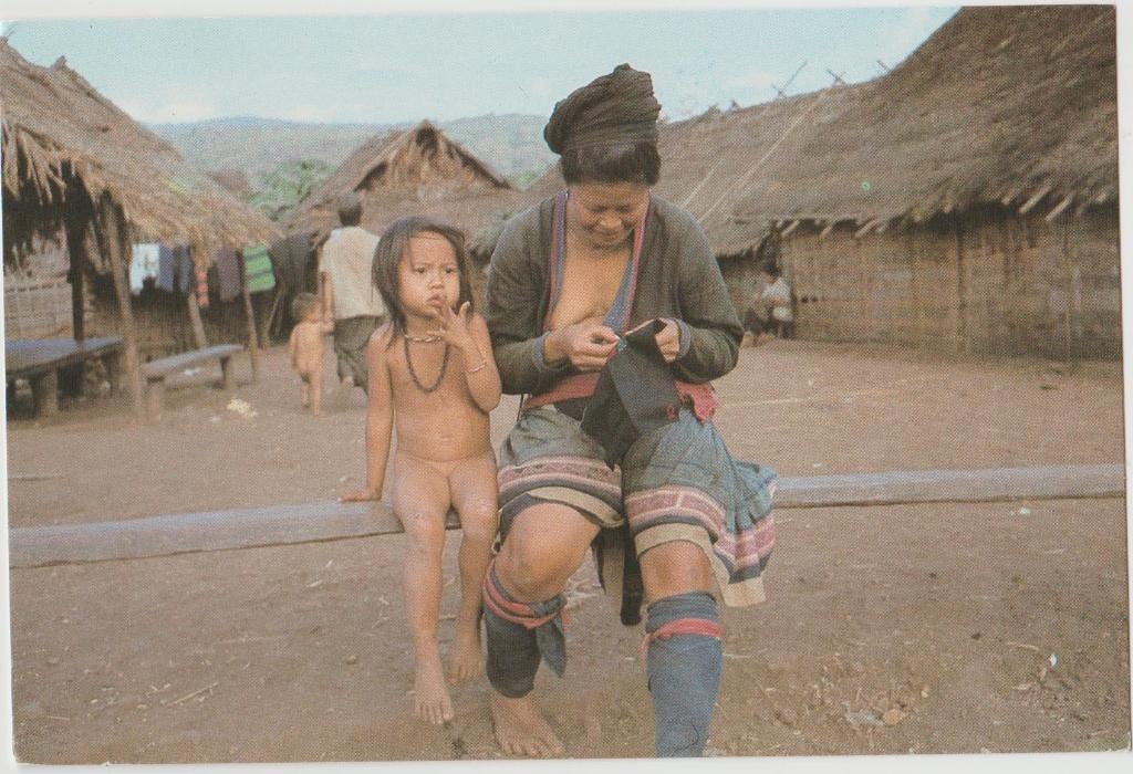 Thailand Hmong Mother with daughter  voor € 1,00, Verzenden, 1980 tot heden, Gelopen, Buiten Europa