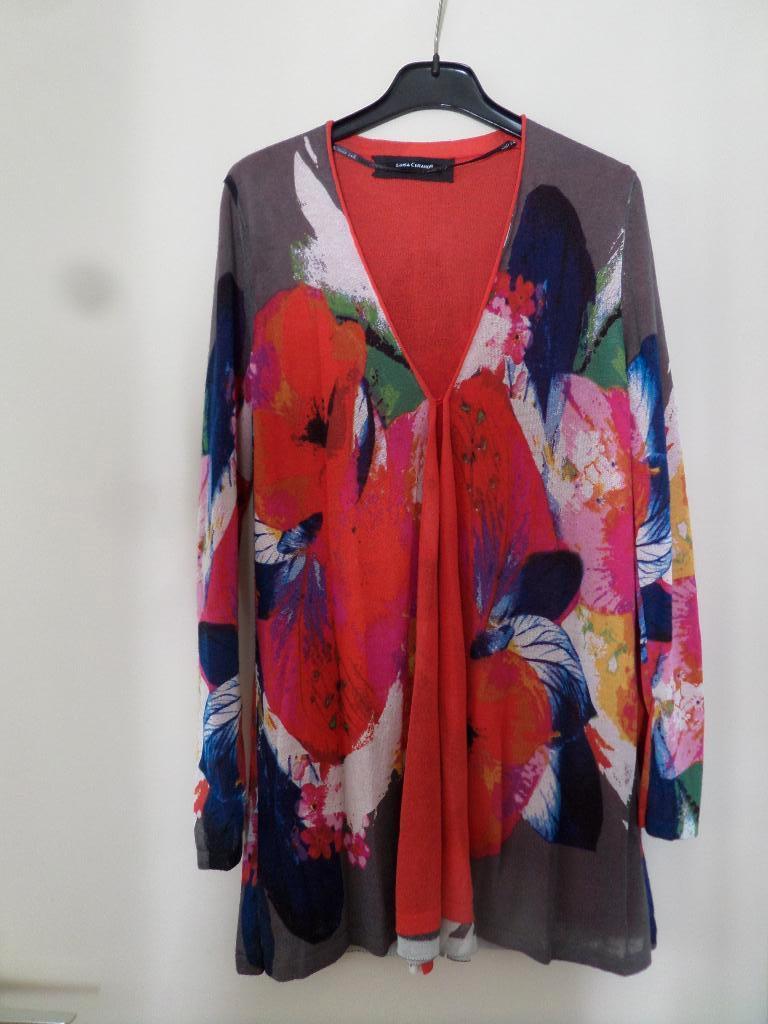 Luisa Cerano kleurrijk (80cm)lang gevoerd vest, maat 36 ZGAN, Kleding | Dames, Truien en Vesten, Overige kleuren, Ophalen of Verzenden