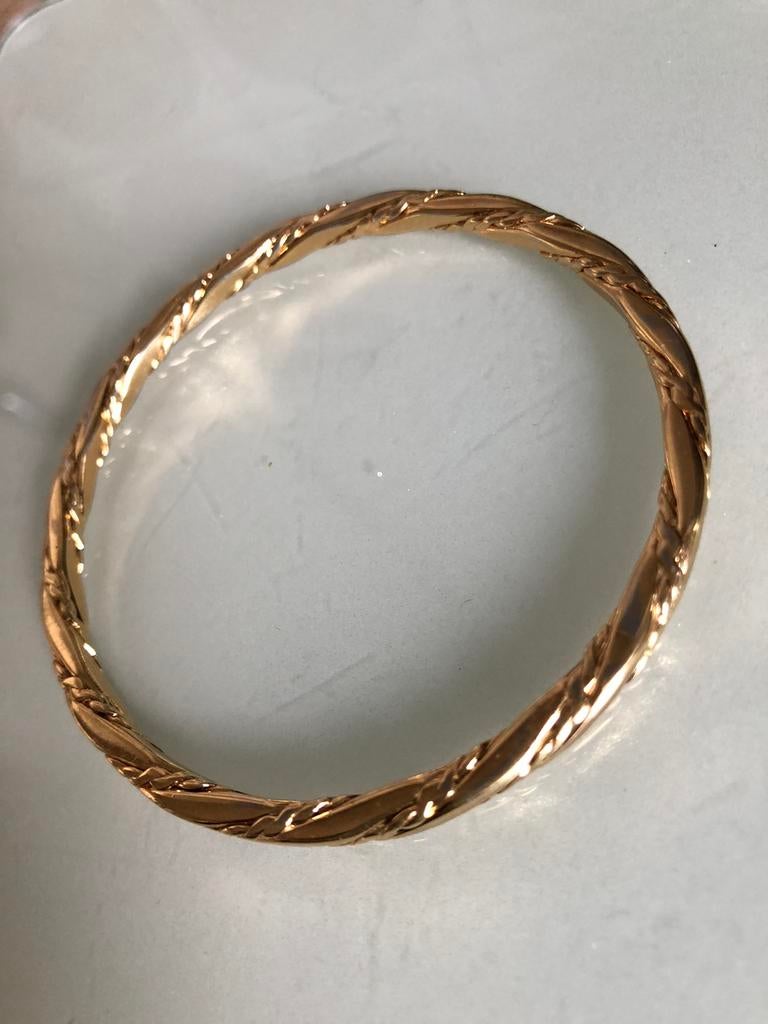 Armband Monet Slavenarmband Verguld 18 karaat Vintage Bangle, Sieraden, Tassen en Uiterlijk, Armbanden, Ophalen of Verzenden, Zo goed als nieuw